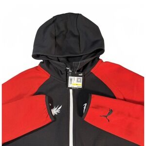 Puma Rare Black and‎ Red Hooded Zip-Up Sweatshirt [NEW]